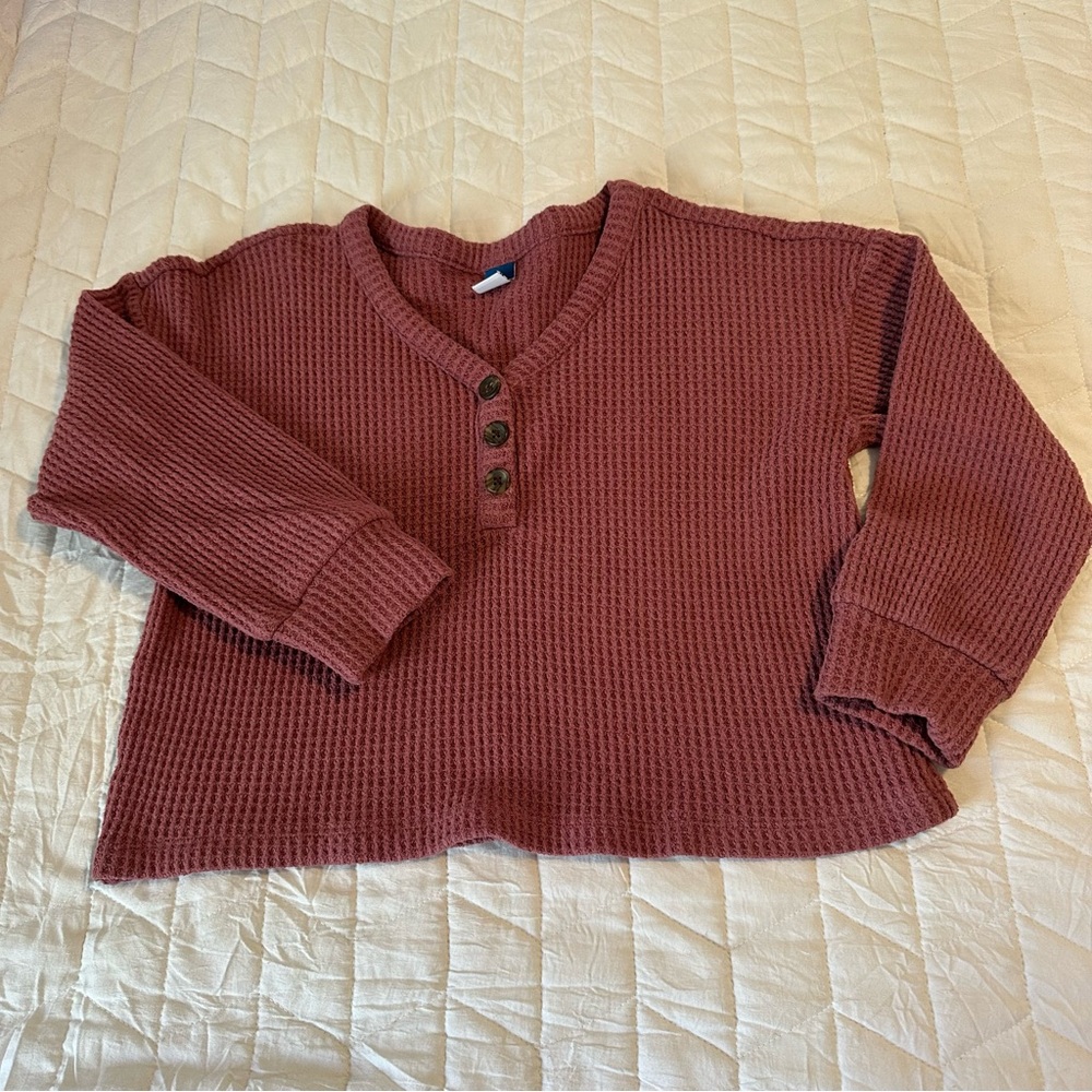 Old Navy Mauve Waffle Knit Top